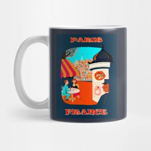 Paris France Cafe Abstract Travel and Tourism Advertising Print Mug